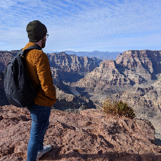 Josh Batley looking at the Grand Canyon